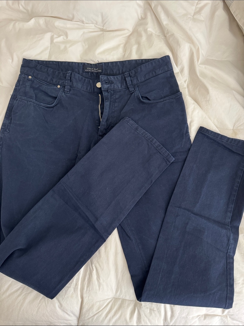 Zara Navy Straight Leg denim